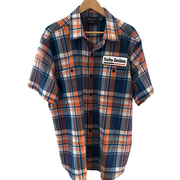 Harley Davidson Bar Performance Plaid Button Up Shirt Multicolor Size XL - Picture 2 of 10
